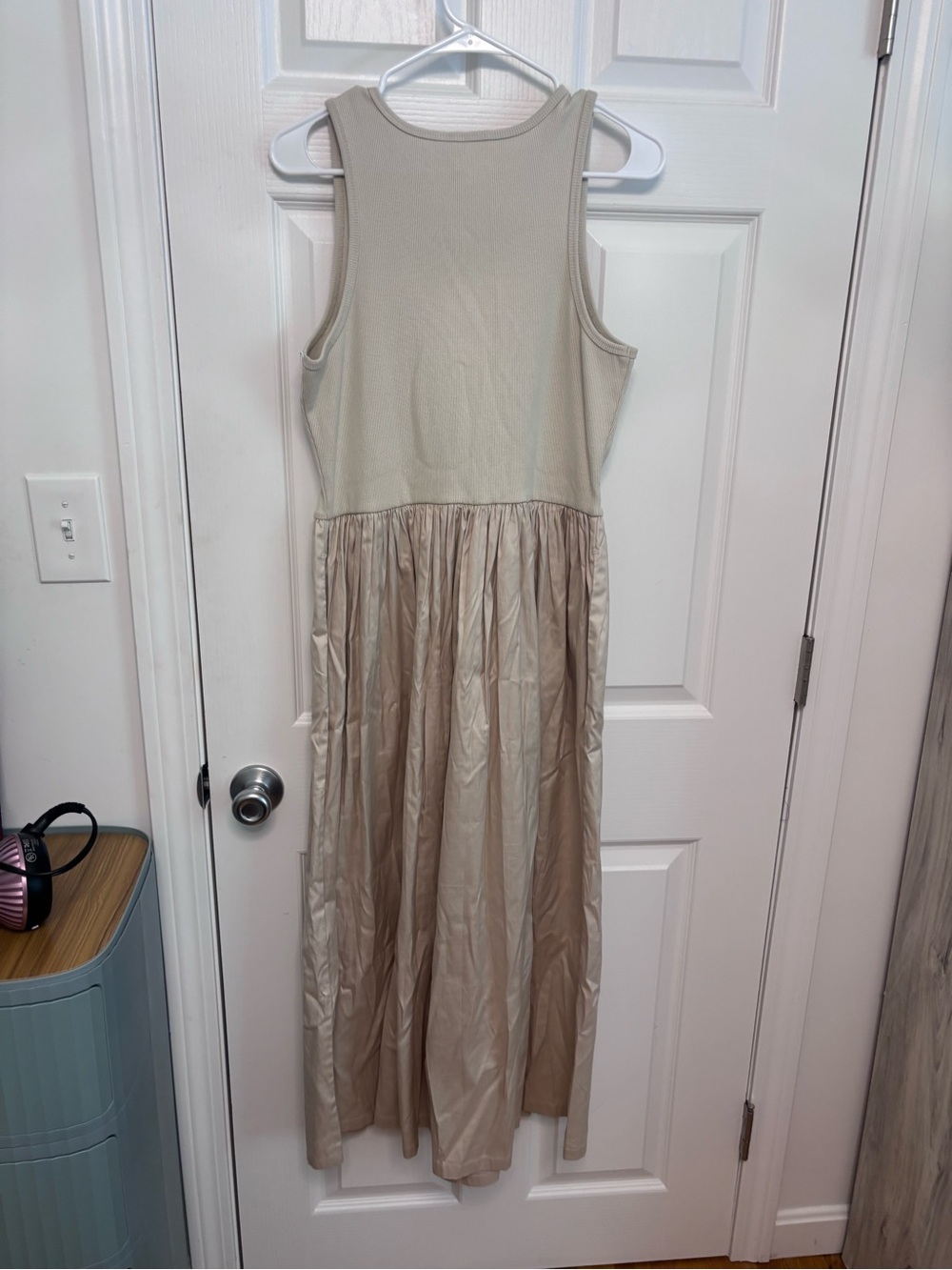 Nordstrom Beige Tank Bodice Satin Skirt Dress - Picture 10 of 12